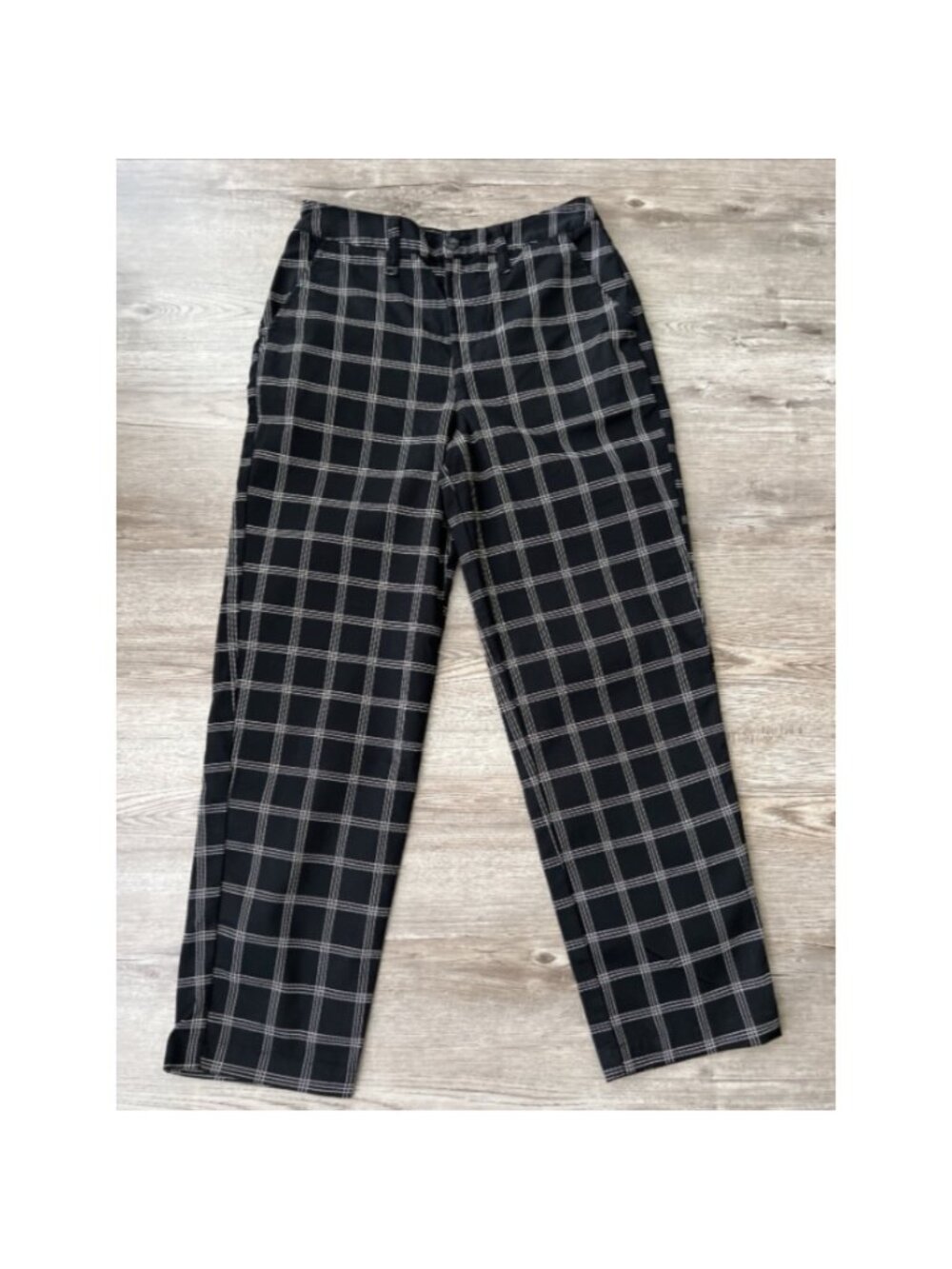 Vans Breanna Relaxed Straight Pants Womens 25 Black Check Plaid Ankle Length - Picture 2 of 16